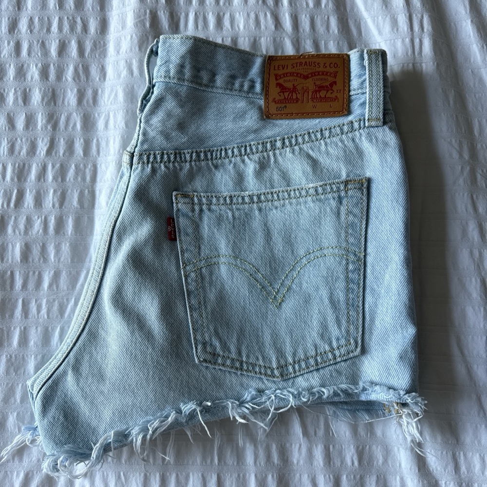 Levi's 501 Sky Blue Jean Shorts for Women
